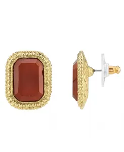 Золотистые серьги-гвоздики 2028, red