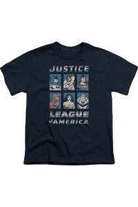 Футболка с коротким рукавом для детей "Лига справедливости Америки" Gildan, темно-синий