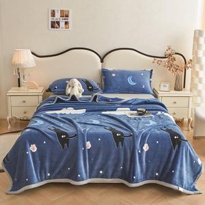 Antarctic Комплект постельного белья из велюра 180х200 см с парой наволочек, цвет Xingkong, утолщенный двусторонний велюр