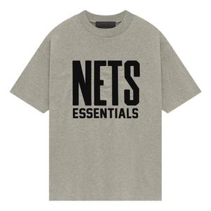 Футболка Fear of God Essentials x NBA Brooklyn Nets T-shirt 'Grey Black', серый