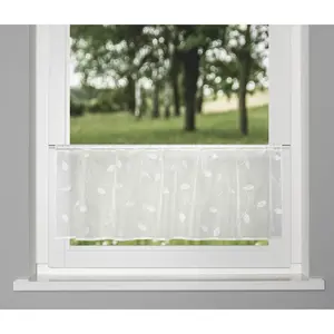 Тюль-кафе SHARY, с кантом для штанги, 1 шт., вышитый вуаль Home Wohnideen, белый
