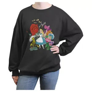 Градированный флисовый худи для девочек с принтом "Алиса в стране чудес" Disney, серый