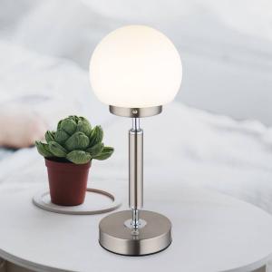 Светодиодная настольная лампа Globo Lighting Haku Typ A, опаловое стекло / железо - 1 лампа - серебристо-белый