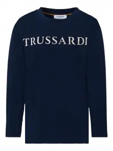 Хлопковая толстовка с логотипом TRUSSARDI JUNIOR, синий