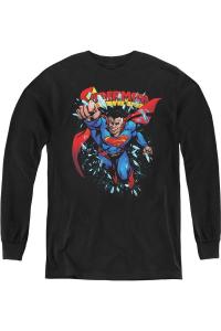 Футболка с длинным рукавом "Старый Кал" из линейки Superman Youth Gildan, черный