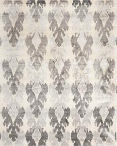 Ковер SAFAVIEH, 244 x 305 см, - Tibetan Collection - большой - Pearl & Grey, ручное плетение из вискозы, идеально для гостиной, спальни, офиса, столовой (TB836A)