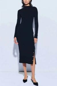 Платье Leni с застежкой сбоку в цвете Jet Black Nation LTD