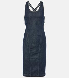 Джинсовое платье миди Alaïa, Bleu Denim