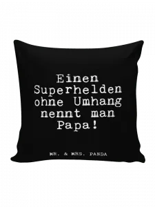 Подушка Mr & Mrs Panda 40x40 Einen Superhelden, черный