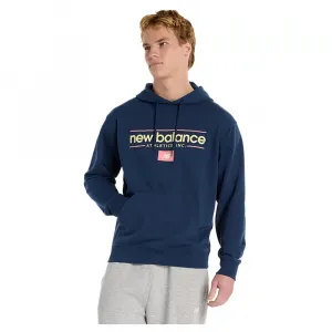 Худи New Balance Relaxed Linear Athletics, синий