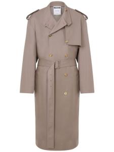 Двубортный тренч Moschino, нейтральный цвет