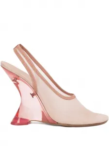 Туфли на танкетке с ремешком на пятке DRIES VAN NOTEN, розовый