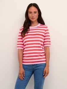 Джемпер с круглым вырезом в полоску от lizza KAFFE, цвет Pink Mist/Cayenne