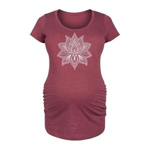 Белая футболка с рисунком Maternity Mandala Lotus, цвет Heather Dark Red
