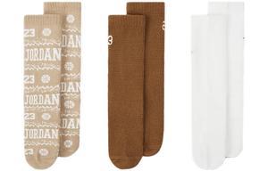 Унисекс носки до середины икры Jordan, набор из 3 пар (белый+хаки+эфедра)