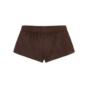 Шорты SKIMS Terry Cover Ups Foldover, темно-коричневый
