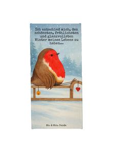 Mr. & Mrs. Panda Банное полотенце с дизайном саней Робина и буквой S    в нежно-голубом цвете