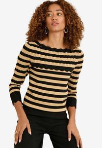 Джемпер Love & Roses PETITE, Camel Black Stripe/Beige