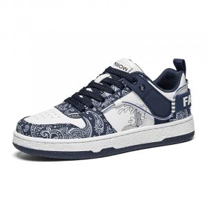 MIIOW Антискользящие износостойкие низкие скейтерские кроссовки мужские Box - бело-синие, цвет White Blue