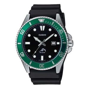 Часы Men's CASIO Series 200m Waterproof Stainless Steel Black Dial Luminous Quartz Watch Mens Green Analog, зеленый