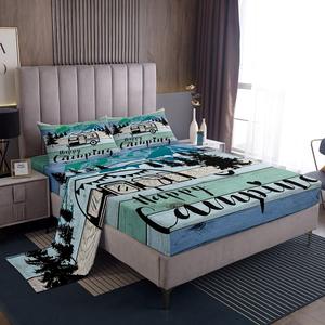 Erosebridal Комплект постельного белья Happy Camping с принтом в деревенском стиле для мальчиков и подростков, Multi 15