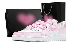 Nike Кроссовки Air Force 1 Air Force 1, Sweetheart Pink Bear, с нескользящей подошвой, износостойкие, унисекс, розовые