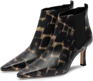 Женские ботильоны Zszszsu Chelsea с заостренным носком, невысоким каблуком и без шнуровки, стильные короткие ботинки для зимы и осени, для офиса, вечеринок и повседневной носки, размеры 4-16 US, Geometric Pattern Print