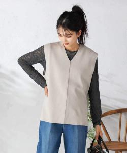 Вязаный жилет с V-образным вырезом Avv, цвет Greige