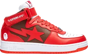 Кроссовки Bapesta Mid #2 Red, красный