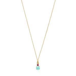 Колье с подвеской Tous Mini Ivette, золото/рубин