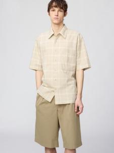 Рубашка Uniqlo Boxy Short Sleeve, 31 бежевый