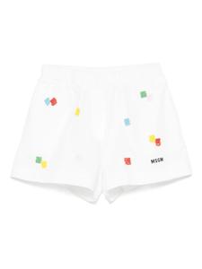 Шорты MSGM Kids, украшенные бисером, белый