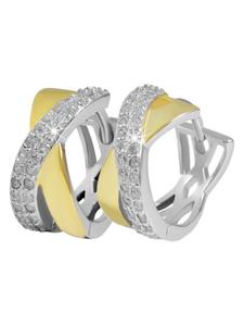 Adeliás Женские серьги - серьги-кольца из серебра 925 пробы с кубическим цирконием в серебряной оправе