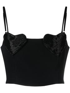 Blumarine укороченный топ с нашивкой, черный