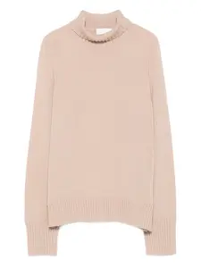 Кашемировый свитер с высоким воротником ALLUDE, нейтральный