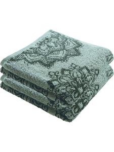 Erwin Müller Набор из двух махровых жаккардовых банных полотенец Bühl, цвет нефритовый/оливковый
