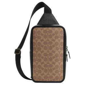 COACH Кожаная сумка через плечо кросс-боди женская хаки и черная