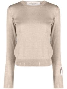 Golden Goose джемпер тонкой вязки с эффектом потертости, нейтральный цвет