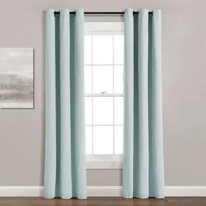 Изолированная затемняющая льняная оконная занавеска с пышным декором Lush Decor, синий