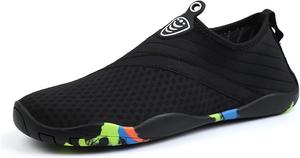 Водные тапочки для мужчин для плавания, пляжа, бассейна, водных видов спорта, быстросохнущие, для босоногого ныряния, серфинга и прогулок Chuumee, черный