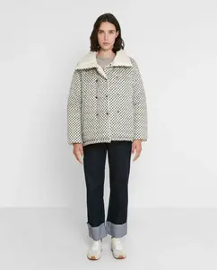 Женское двустороннее стеганое пальто с перекрестной застежкой Trucco, светло-бежевый