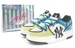 MLB Кроссовки для скейтбординга Chunky Liner, устойчивые к истиранию, низкие, унисекс, бежево-синие