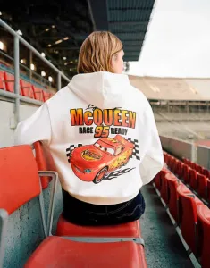 Белая худи с принтом Bershka Cars