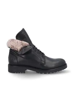 Мужские кожаные ботинки с меховой подкладкой и прострочкой на гладкой поверхности Coronel Tapiocca, черный