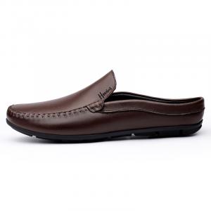 Тапочки с закрытым носком мужские коричневые экстравагантные