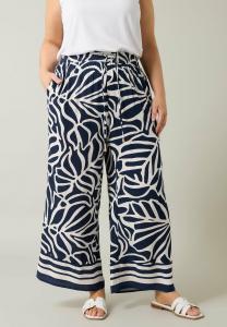 Брюки PALM BORDER PRINT Evans, темно-синий