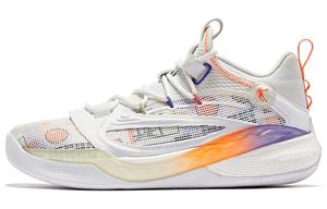 Sharp Edge 6.0PRO Амортизирующие износостойкие низкие баскетбольные кроссовки мужские бело-оранжевые QIAODAN