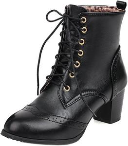 Женские пиратские ботинки DINTAHA, викторианские ботильоны на шнуровке с массивным каблуком, винтажные оксфорды с крыльями, Black