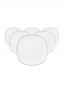 Квадратные обеденные тарелки Lido Black Line ø 26 см набор 6 шт Lido Black Line Seltmann Weiden белые