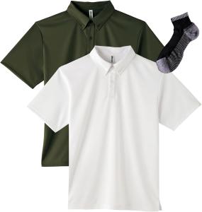 Мужская рубашка-поло Glimmer Dry Button Down (без карманов), белый/зеленый